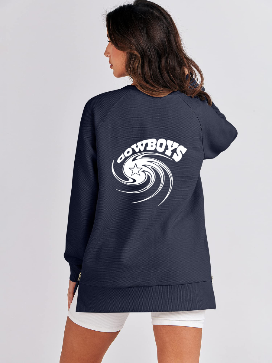 Crew Neck Women's Plus Size Sweatshirt-Dallas Cowboys - fitnfan