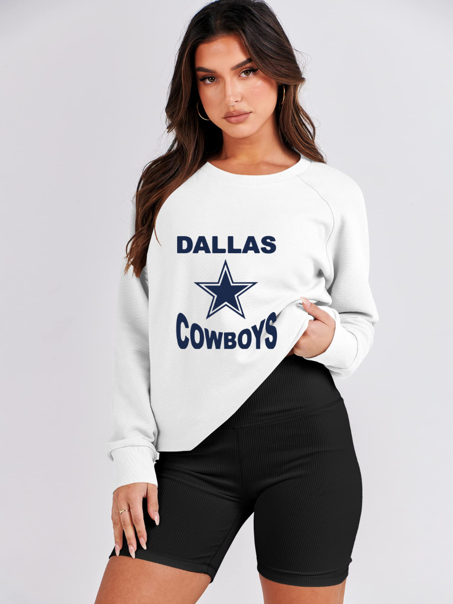 Crew Neck Women's Plus Size Sweatshirt-Dallas Cowboys - fitnfan