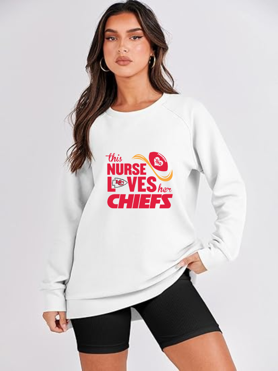 High Neck Long Sleeve Women's Plus Size Sweatshirt - fitnfan
