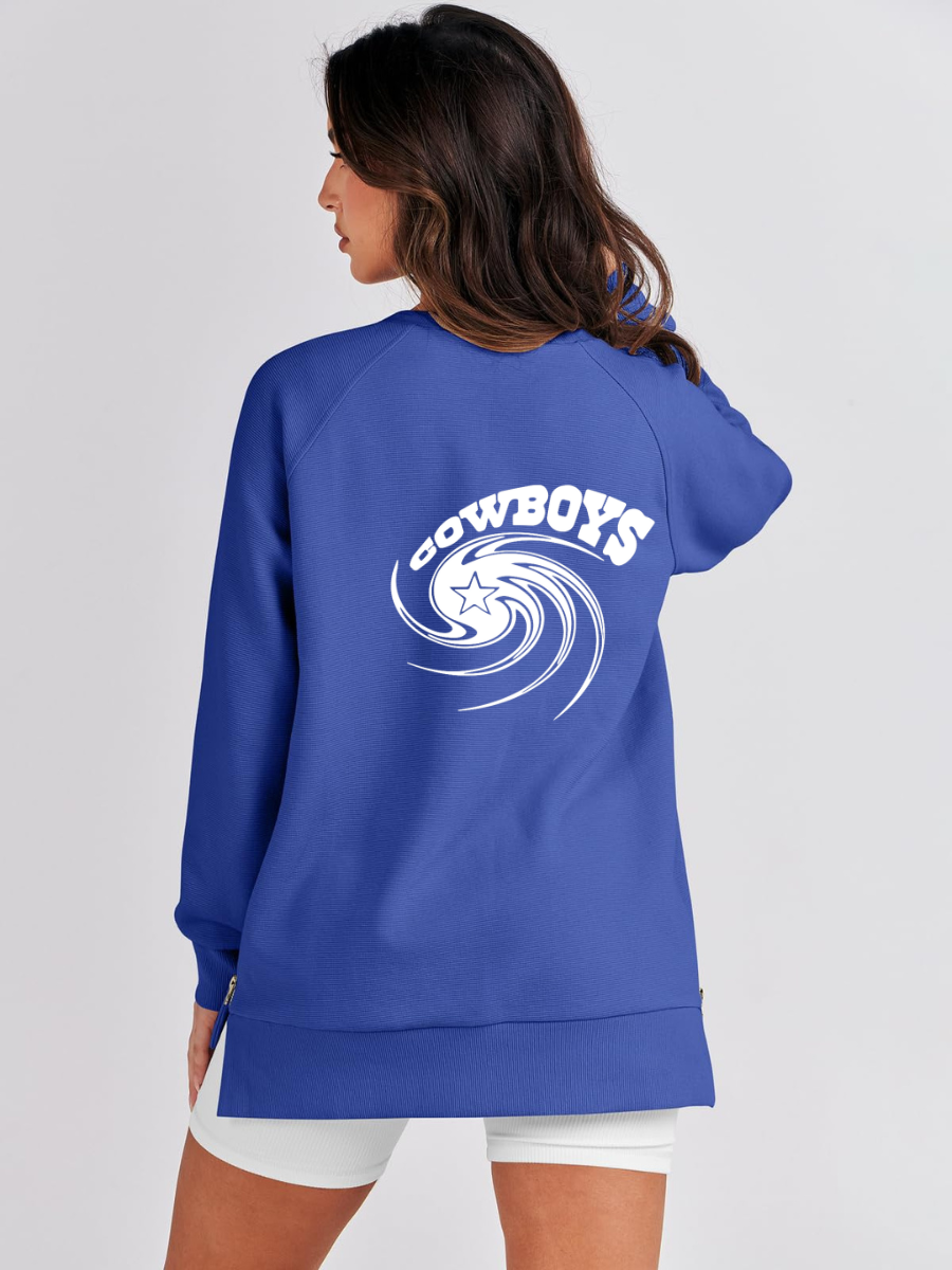 Crew Neck Women's Plus Size Sweatshirt-Dallas Cowboys - fitnfan