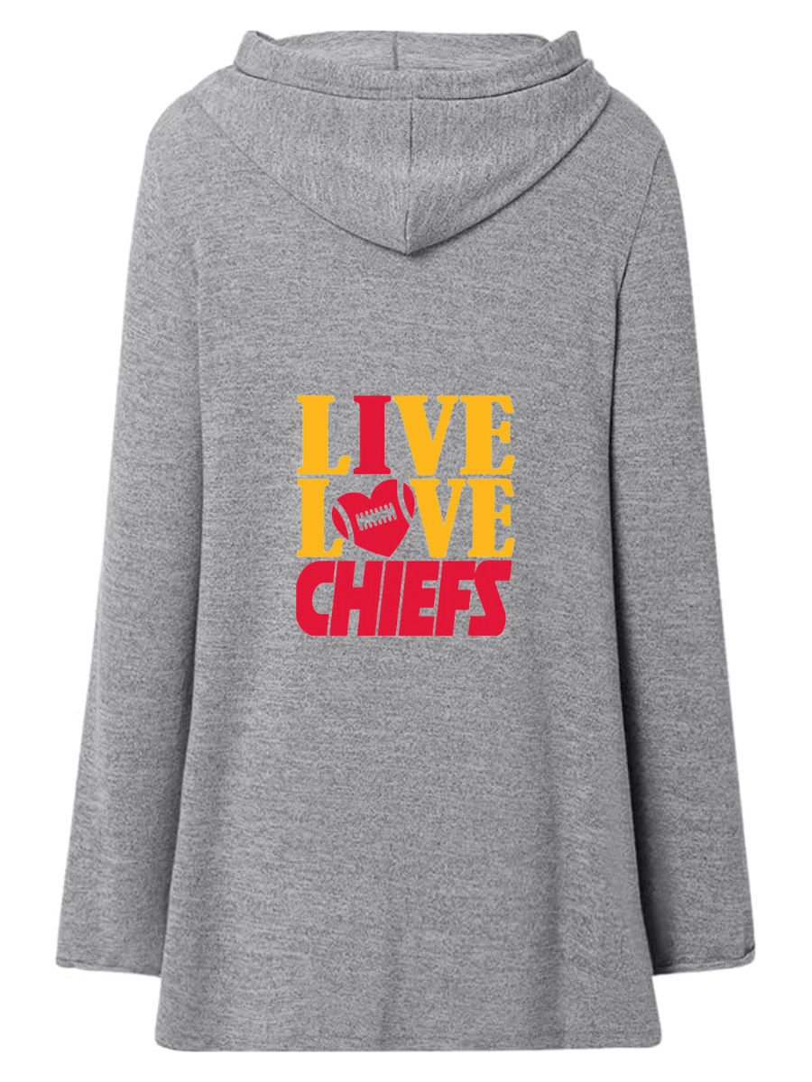 Women's V-Neck Hoodie Printed Sweatshirt - fitnfan