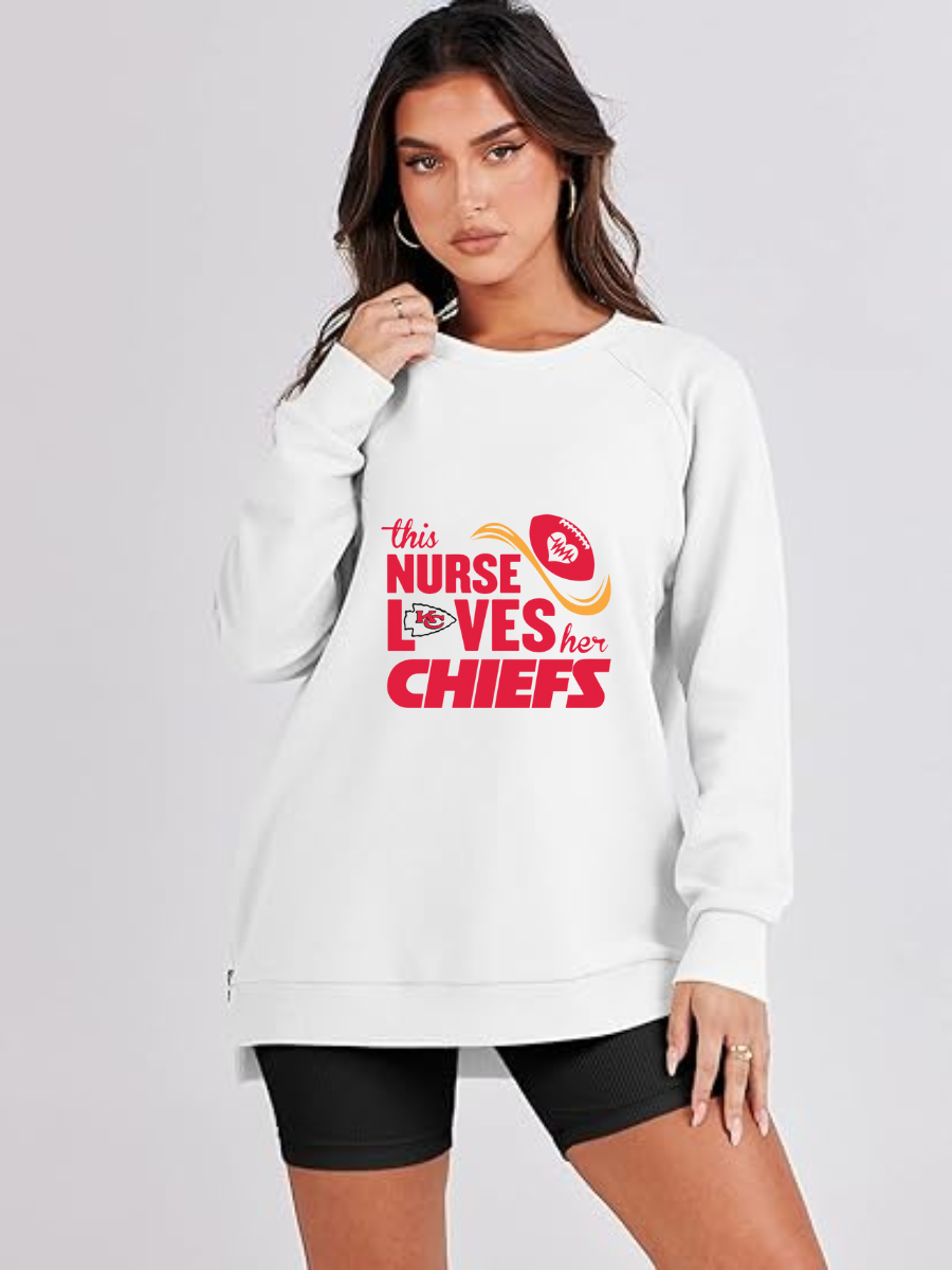 High Neck Long Sleeve Women's Plus Size Sweatshirt - fitnfan