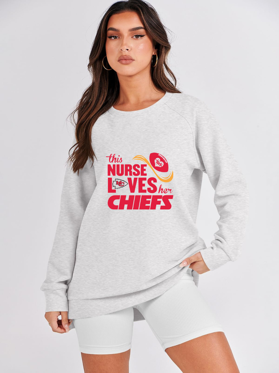 High Neck Long Sleeve Women's Plus Size Sweatshirt - fitnfan