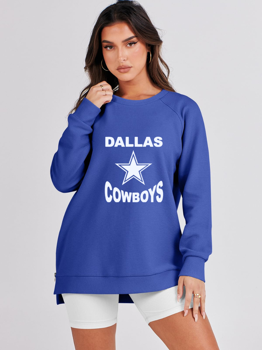 Crew Neck Women's Plus Size Sweatshirt-Dallas Cowboys - fitnfan