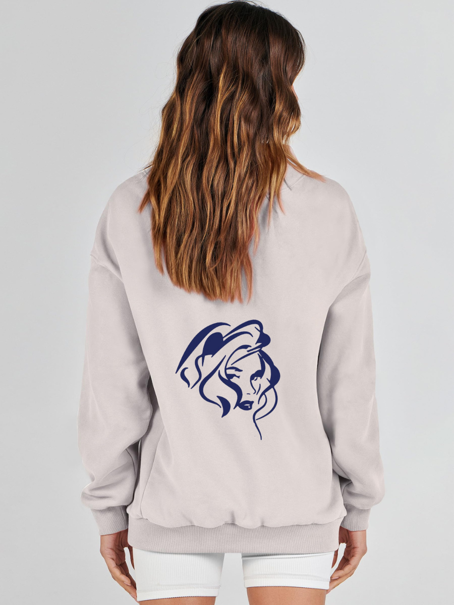 High Neck Long Sleeve Women's Plus Size Sweatshirt-Dallas Cowboys - fitnfan