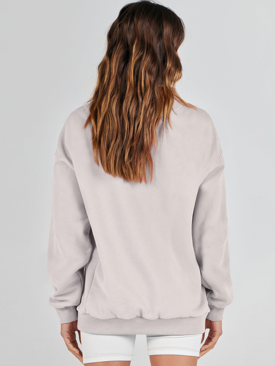 High Neck Long Sleeve Women's Plus Size Sweatshirt - fitnfan