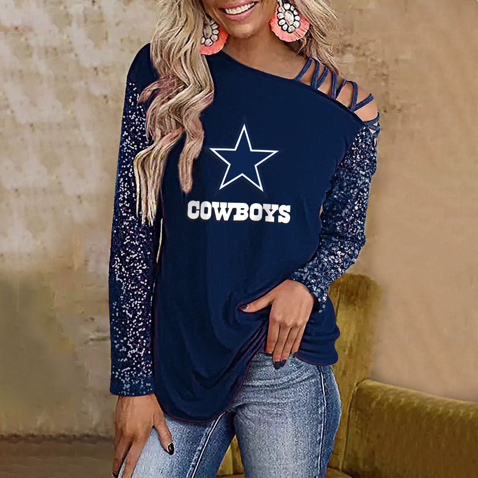 Color-Blocked Criss-Cross One Shoulder Blouse - fitnfan