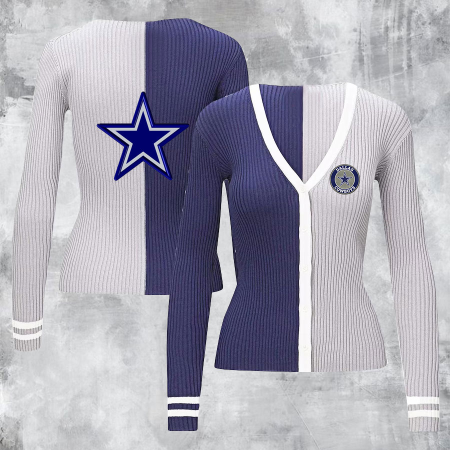 Women's Cargo Sweater - Navy/White - fitnfan