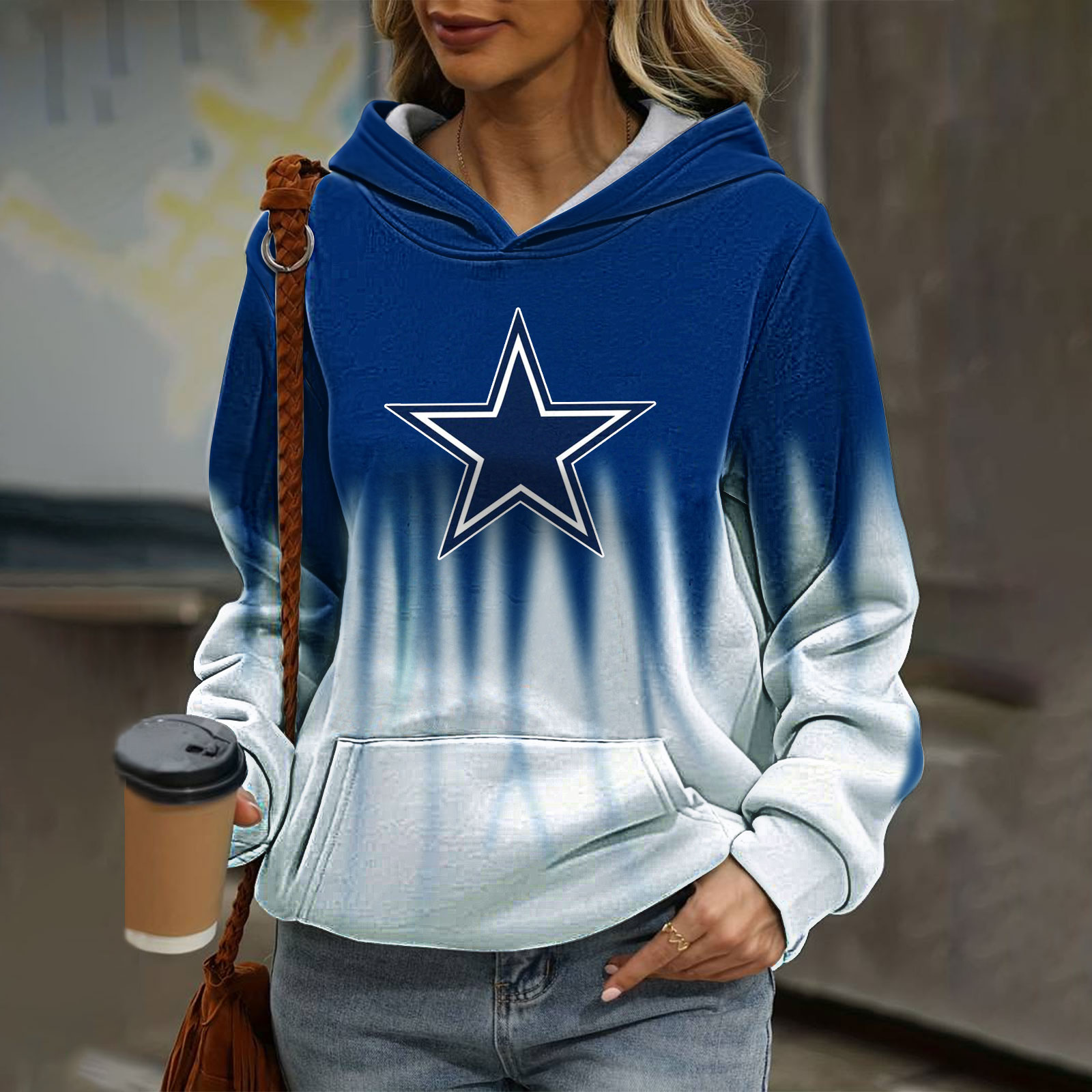 Casual loose contrast printed Hoodie - fitnfan