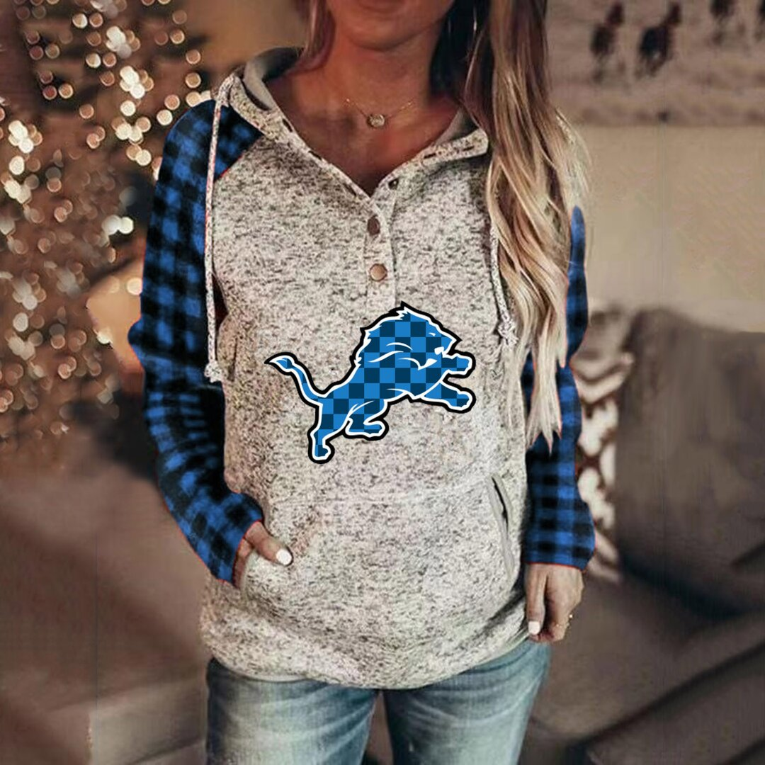New 3D Printed Splicing Hoodie-Detroit Lions - fitnfan