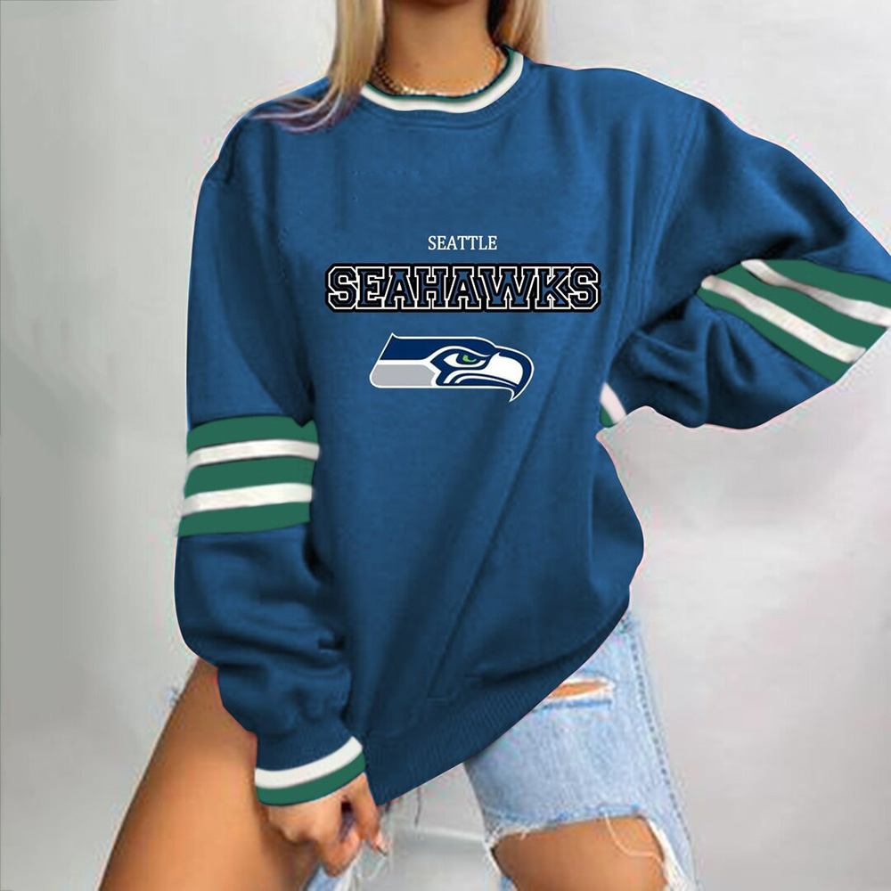 fashion loose Casual sports printed Pullover-Seattle Seahawks - fitnfan