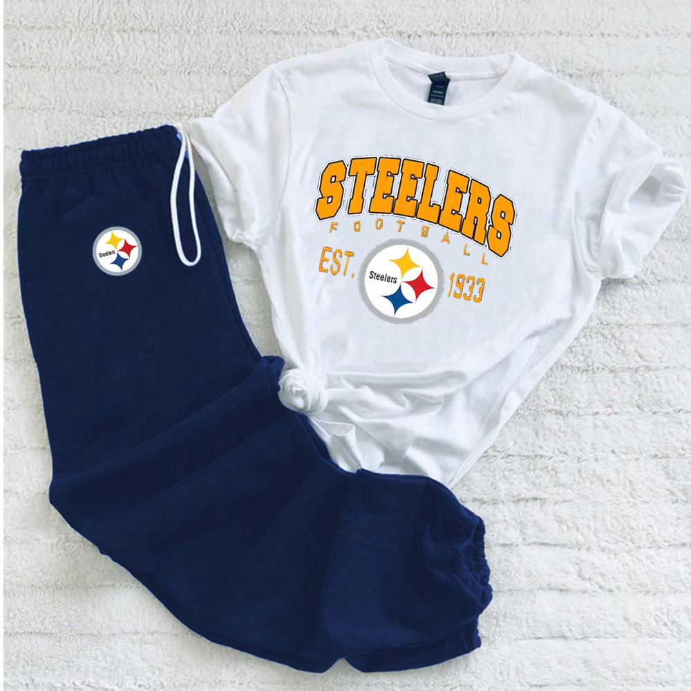 Casual loose fashion printed suit-Pittsburgh Steelers - fitnfan
