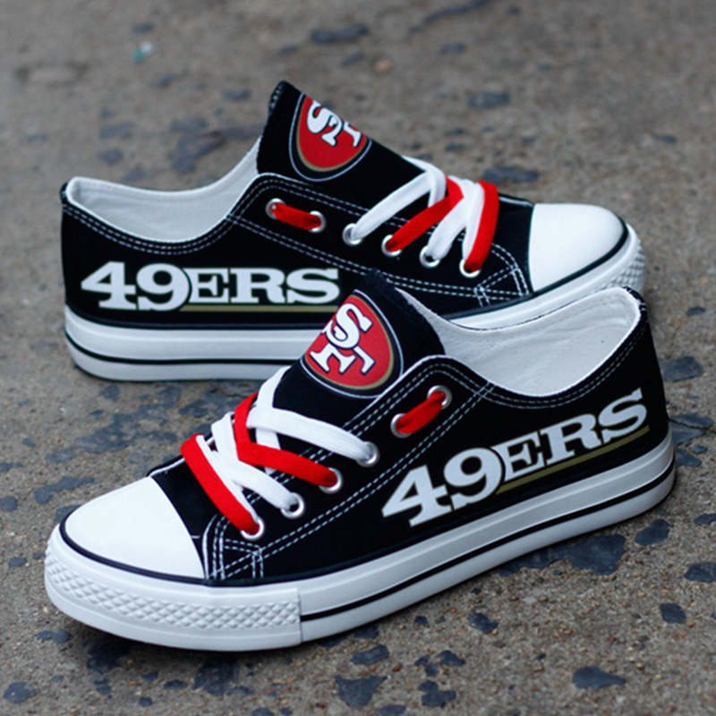 Casual printed low-top canvas shoes unisex-San Francisco 49ers - fitnfan