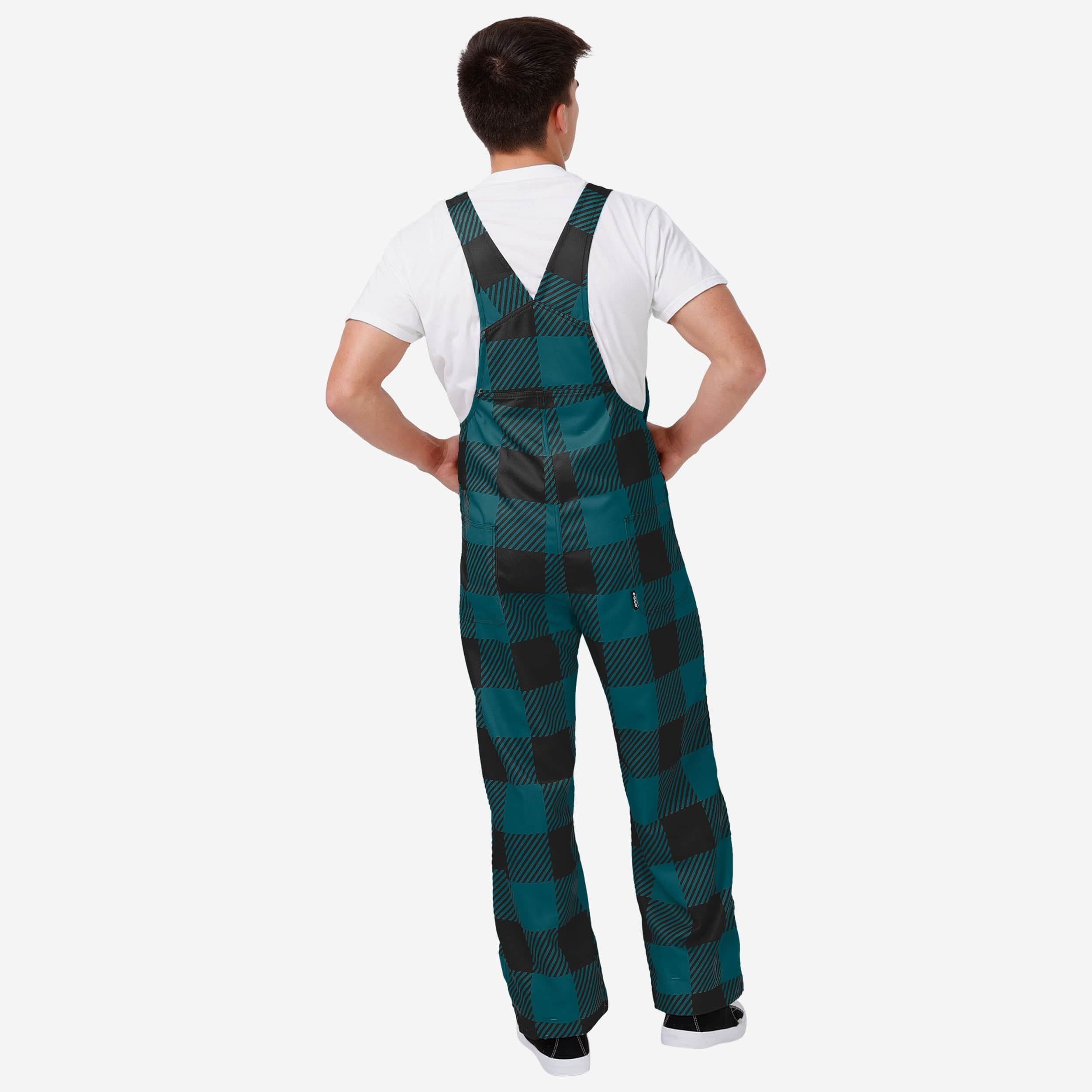 New Mens Plaid Bib Overalls-Philadelphia Eagles - fitnfan