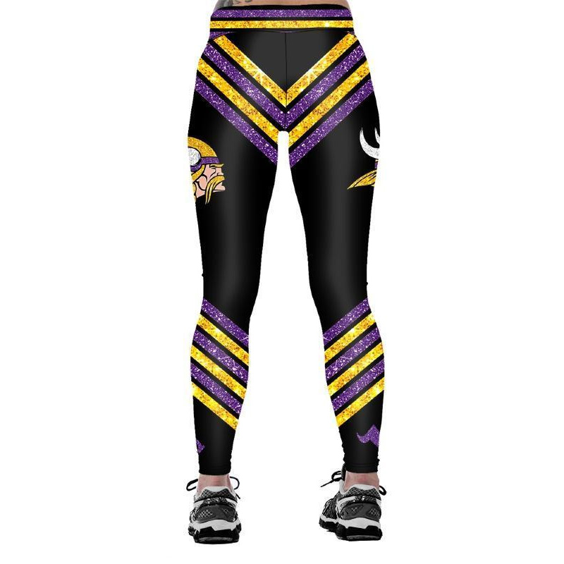 Casual fashion contrast printed Leggings-Minnesota Vikings - fitnfan
