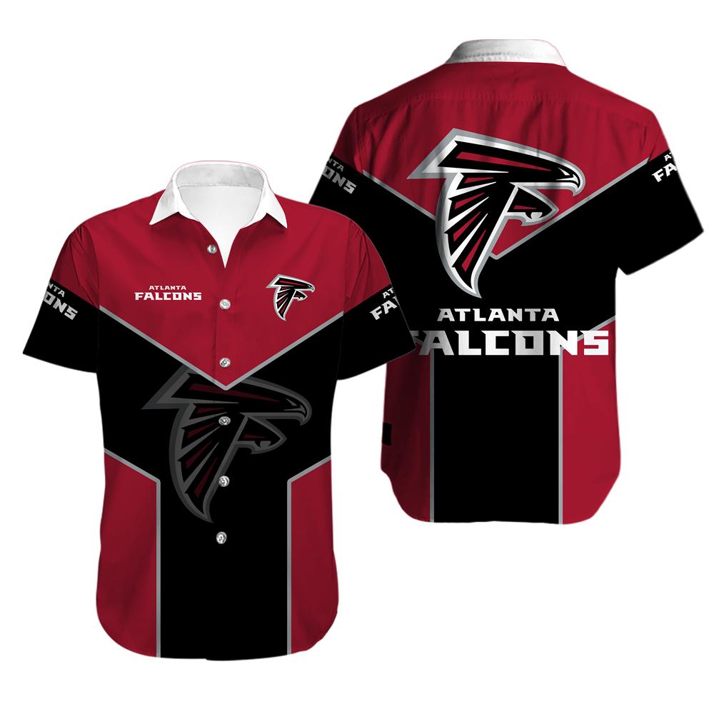 Atlanta Falcons Button Up Tee Shirt-Atlanta Falcons - fitnfan