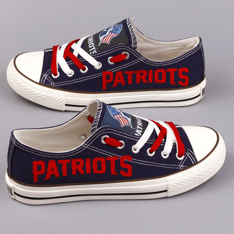 Fashion printed low-top canvas shoes-New England Patriots - fitnfan