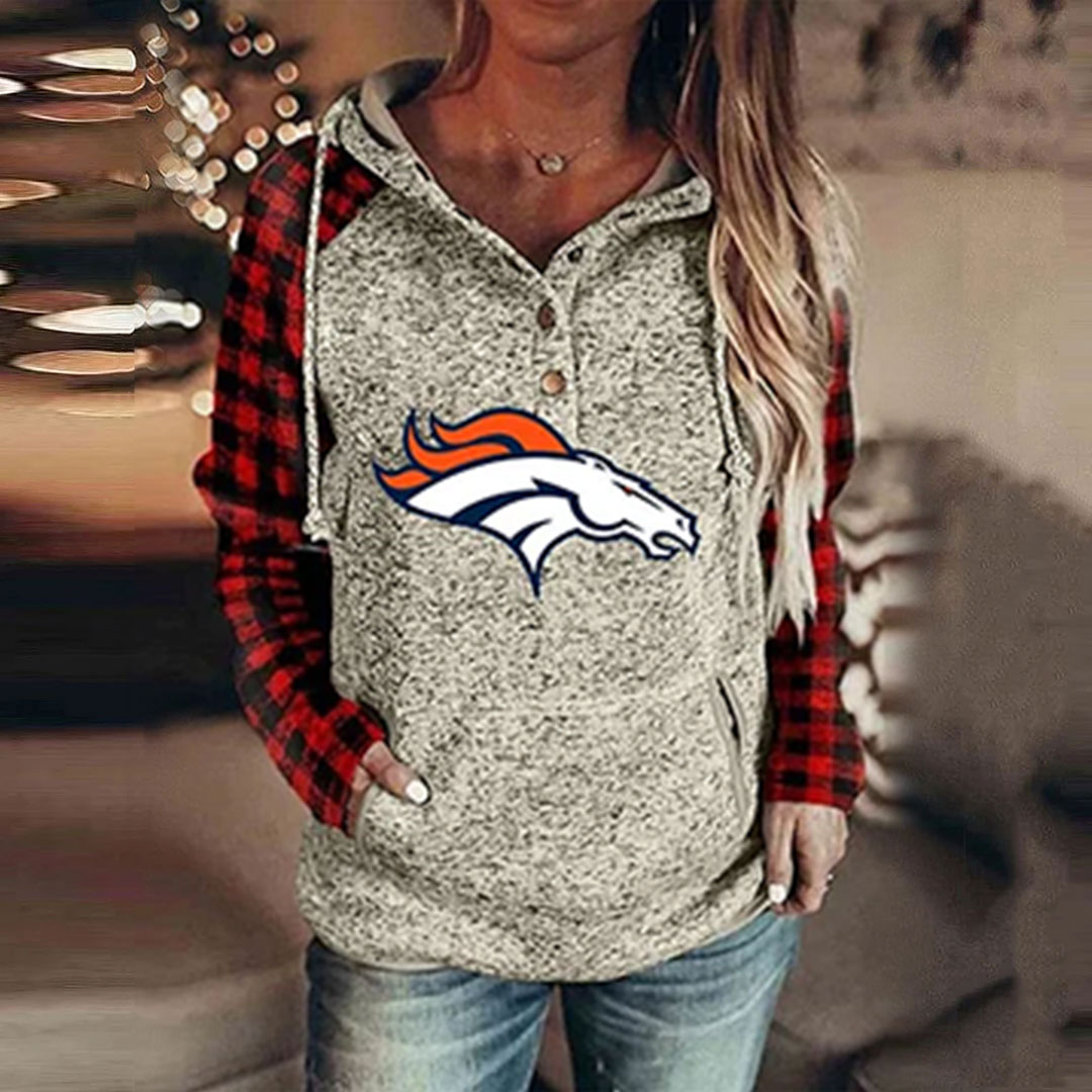 Denver BroncosFashion Printed Patchwork Hoodie-Denver Broncos - fitnfan