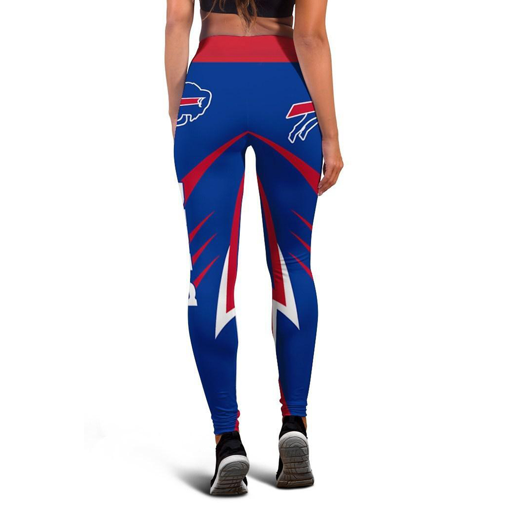 Casual fashion contrast printed Leggings-Buffalo Bills - fitnfan