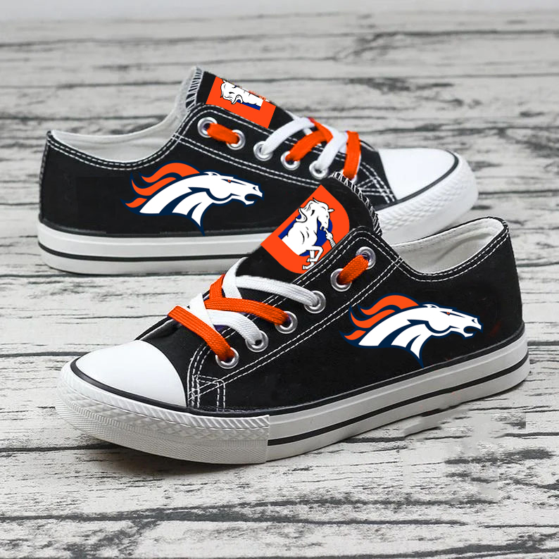 Casual printed low-top canvas shoes unisex-Denver Broncos - fitnfan