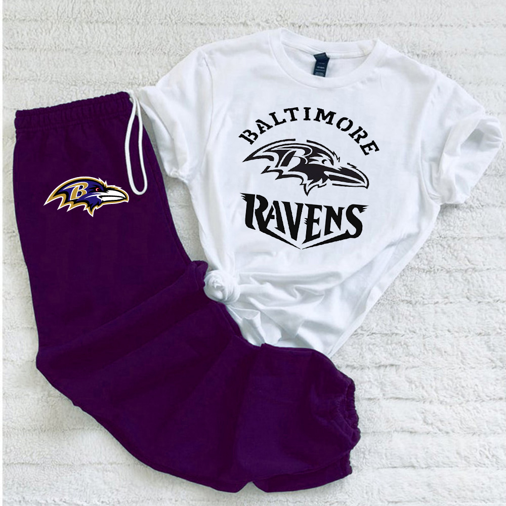 Casual loose fashion printed suit-Baltimore Ravens - fitnfan