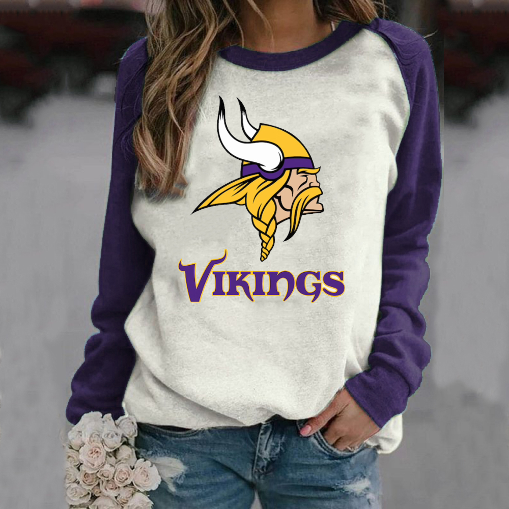 Casual printed Pullover for men and women-Minnesota Vikings - fitnfan
