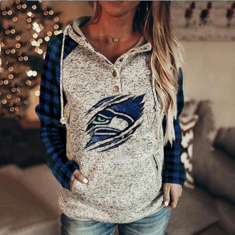 Casual printed Hoodie for men and women-Seattle Seahawks - fitnfan