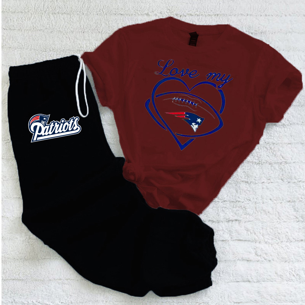 Casual loose fashion printed suit-New England Patriots - fitnfan