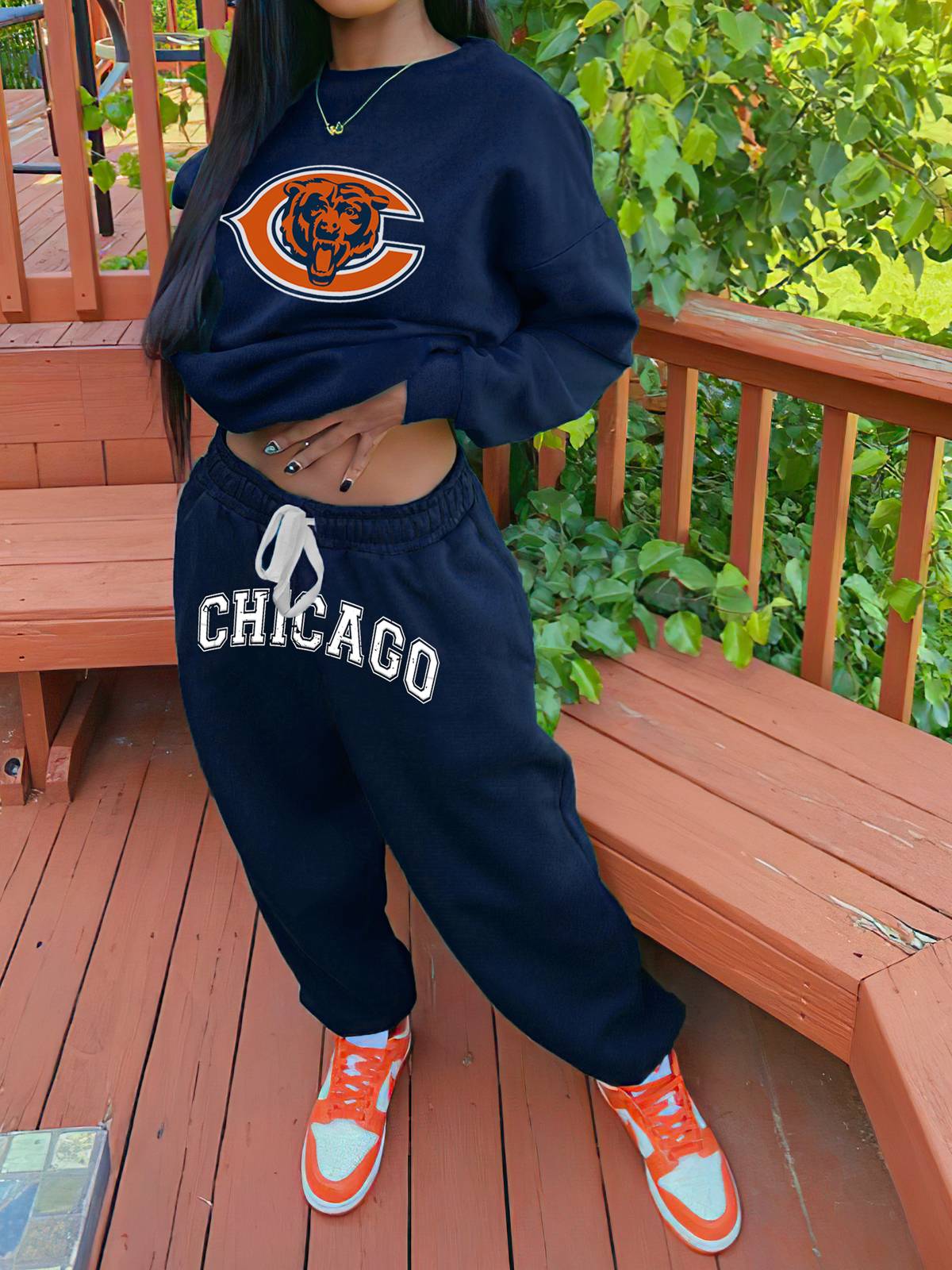 Chicago Bears Sports Sweatshirt Two-Piece Suit-Chicago Bears - fitnfan