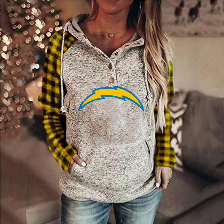 Casual loose stitched print Hoodie-Los Angeles Rams - fitnfan