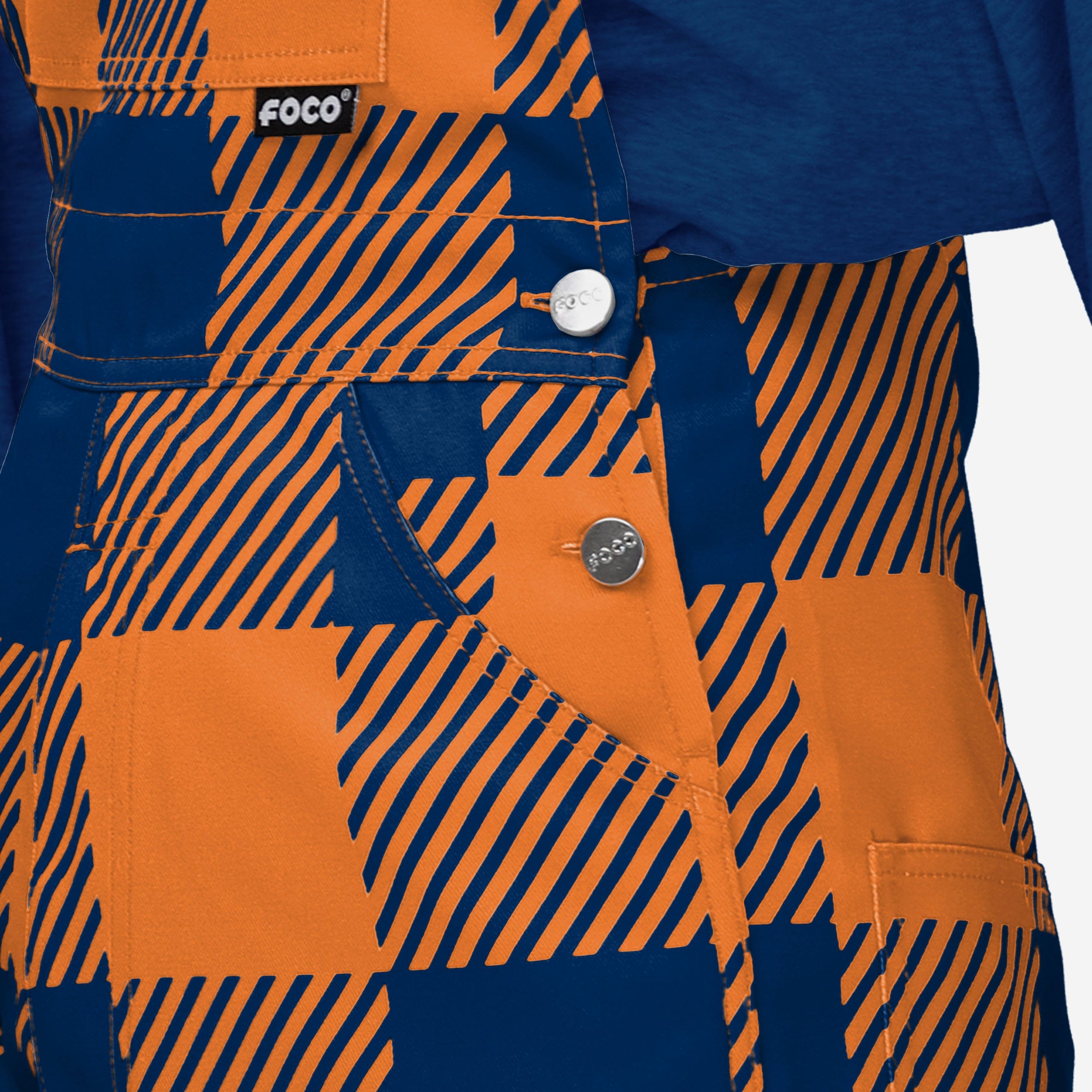 Denver Broncos Womens Plaid Bib Overalls-Denver Broncos - fitnfan