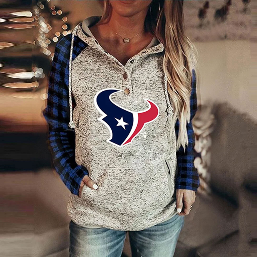 Houston TexansFashion Printed Patchwork Hoodie-Houston Texans - fitnfan