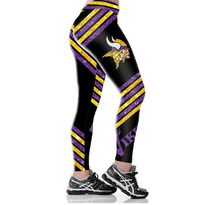 Casual fashion contrast printed Leggings-Minnesota Vikings - fitnfan