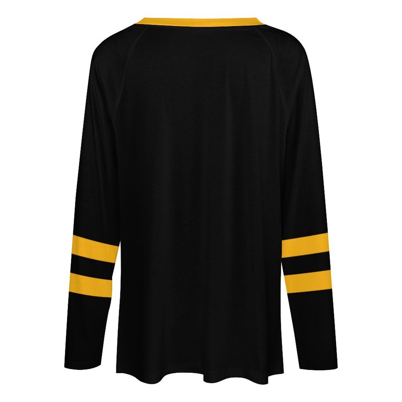Pittsburgh Steelers Women's V-neck Double-layered Long-sleeved Loose T-shirt-Pittsburgh Steelers - fitnfan