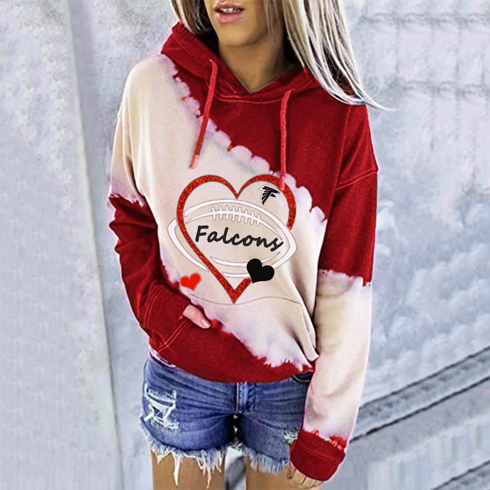 Atlanta FalconsFashion Printed Patchwork Hoodie-Atlanta Falcons - fitnfan