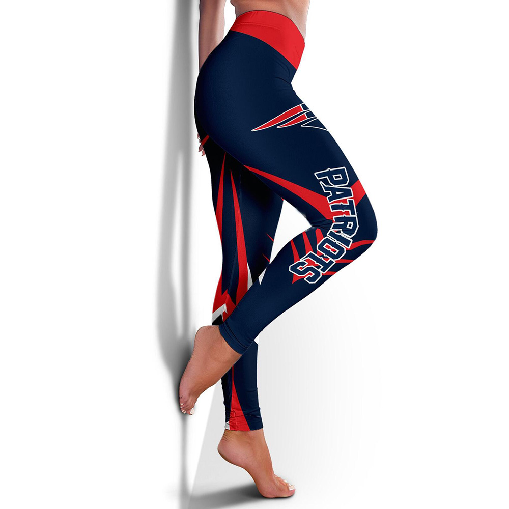 Casual fashion contrast printed Leggings-New England Patriots - fitnfan