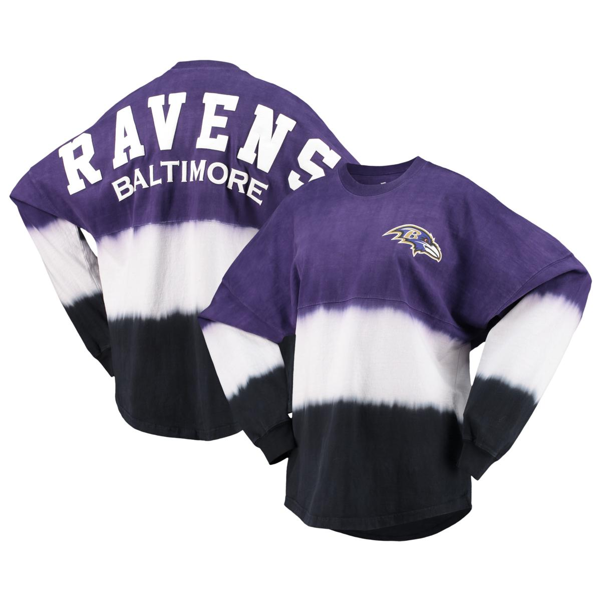 Casual Loose Contrast Long Sleeve T-Shirt-Baltimore Ravens - fitnfan
