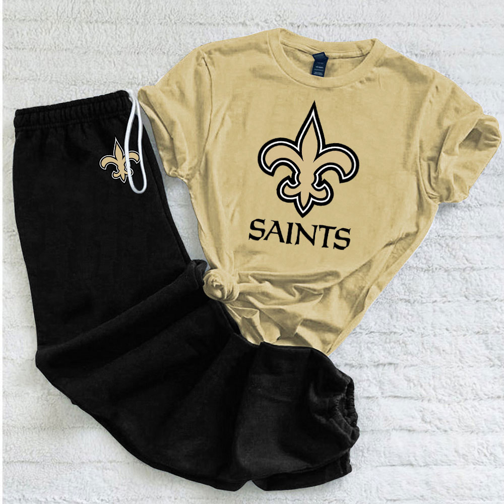 Casual loose fashion printed suit-New Orleans Saints - fitnfan