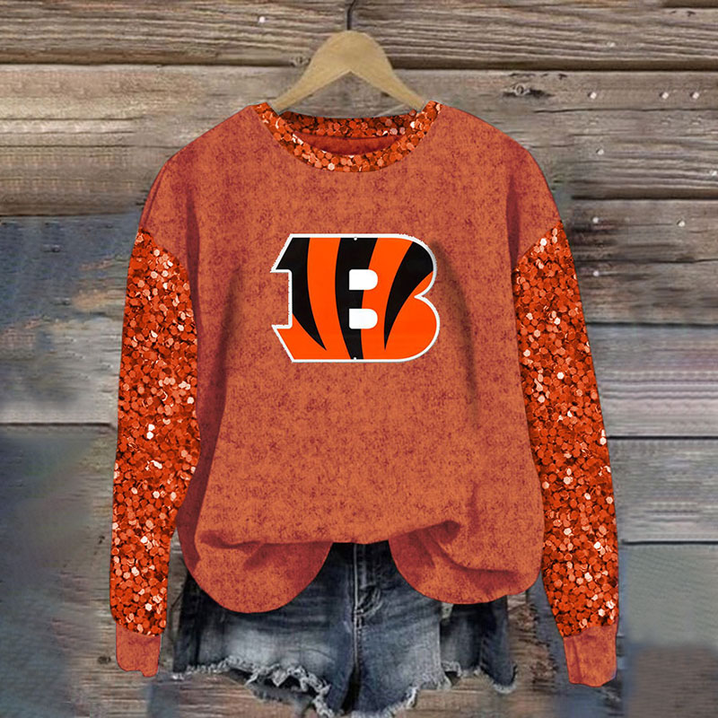 Sequined Sleeves Vintage Sweatshirt-Cincinnati Bengals - fitnfan
