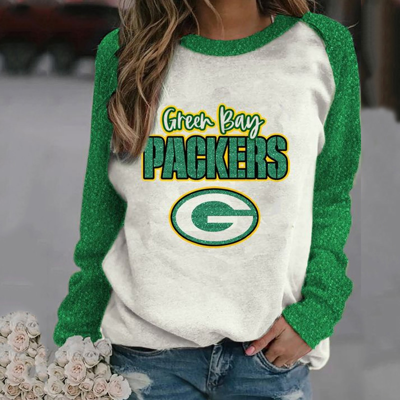 Casual splicing long sleeve Pullover-Green Bay Packers - fitnfan