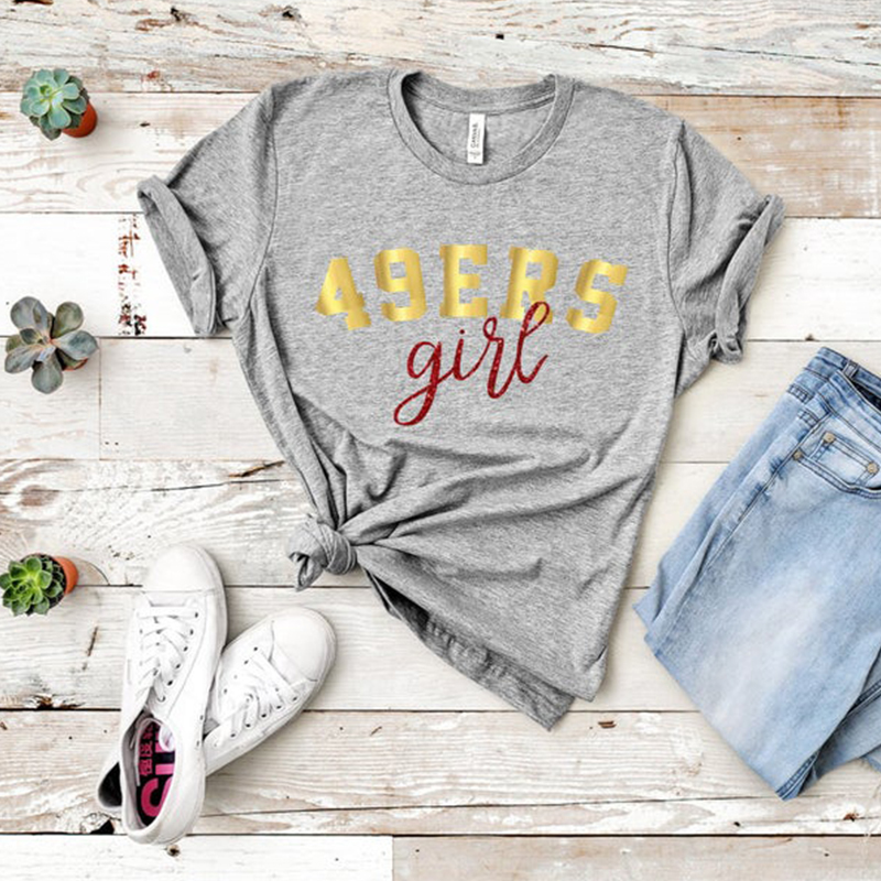 Fashion Casual Printed Short-Sleeved T-Shirt-San Francisco 49ers - fitnfan