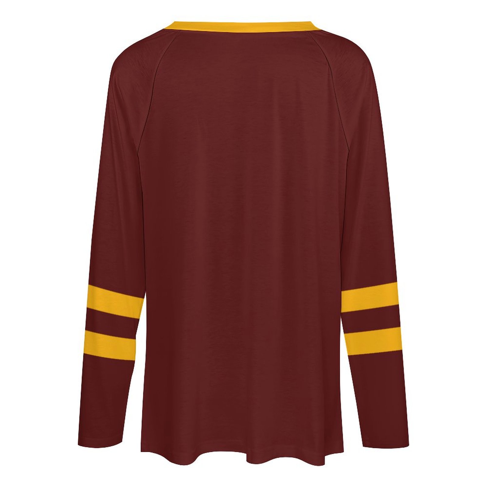 Washington Commanders Women's V-neck Double-layered Long-sleeved Loose T-shirt-Washington Commanders - fitnfan