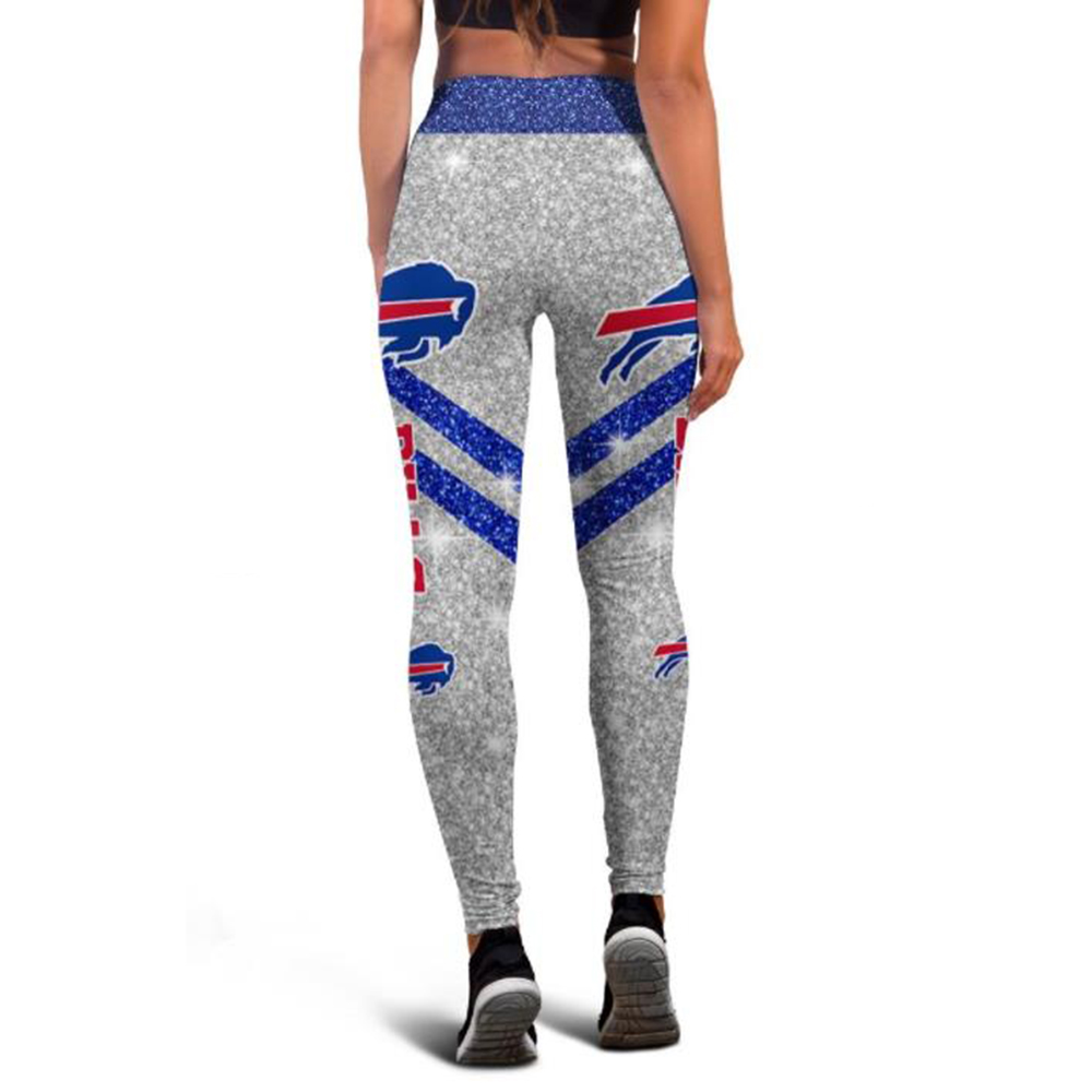 Casual fashion contrast printed Leggings-Buffalo Bills - fitnfan