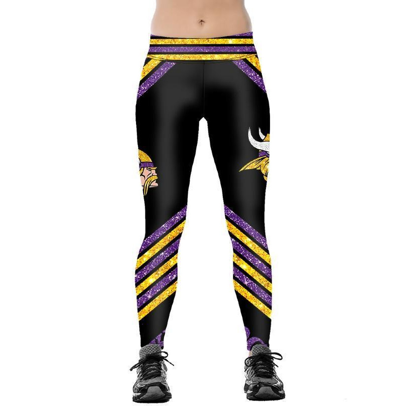 Casual fashion contrast printed Leggings-Minnesota Vikings - fitnfan