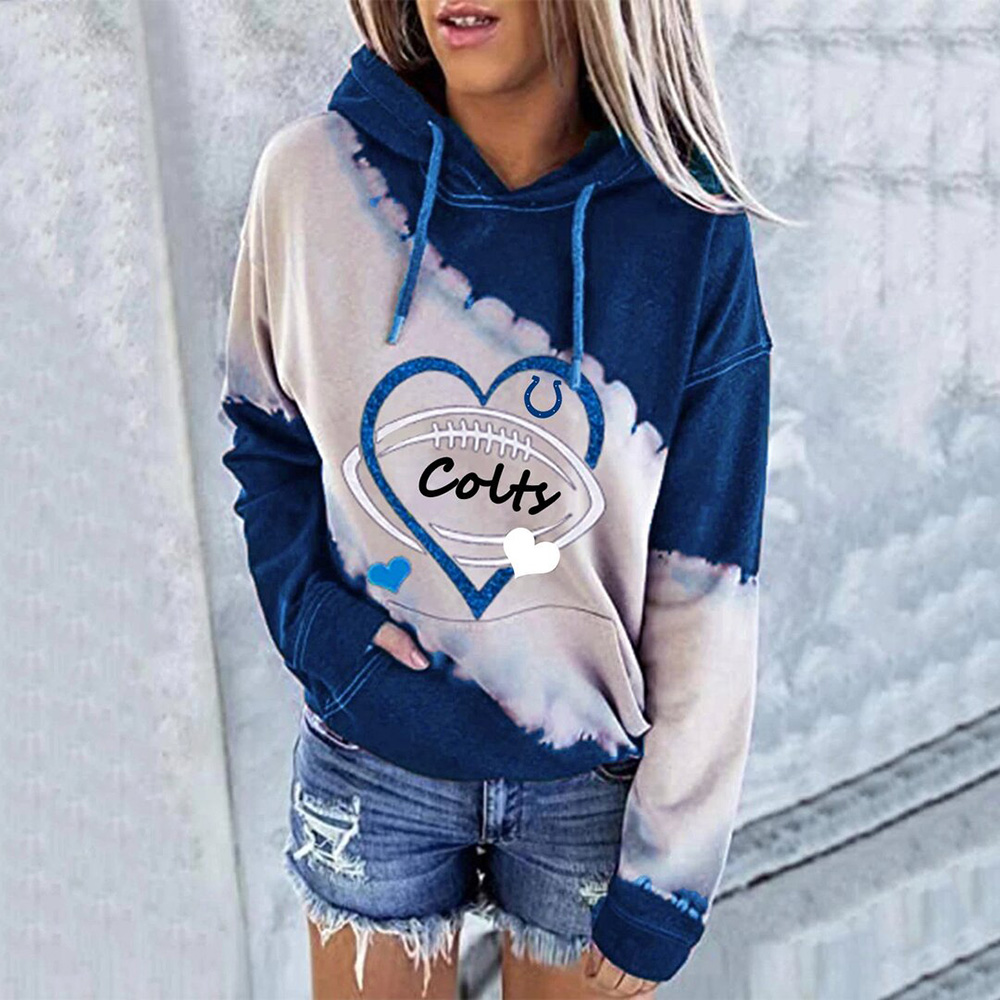 Fashion color blocking printed Hoodie-Indianapolis Colts - fitnfan