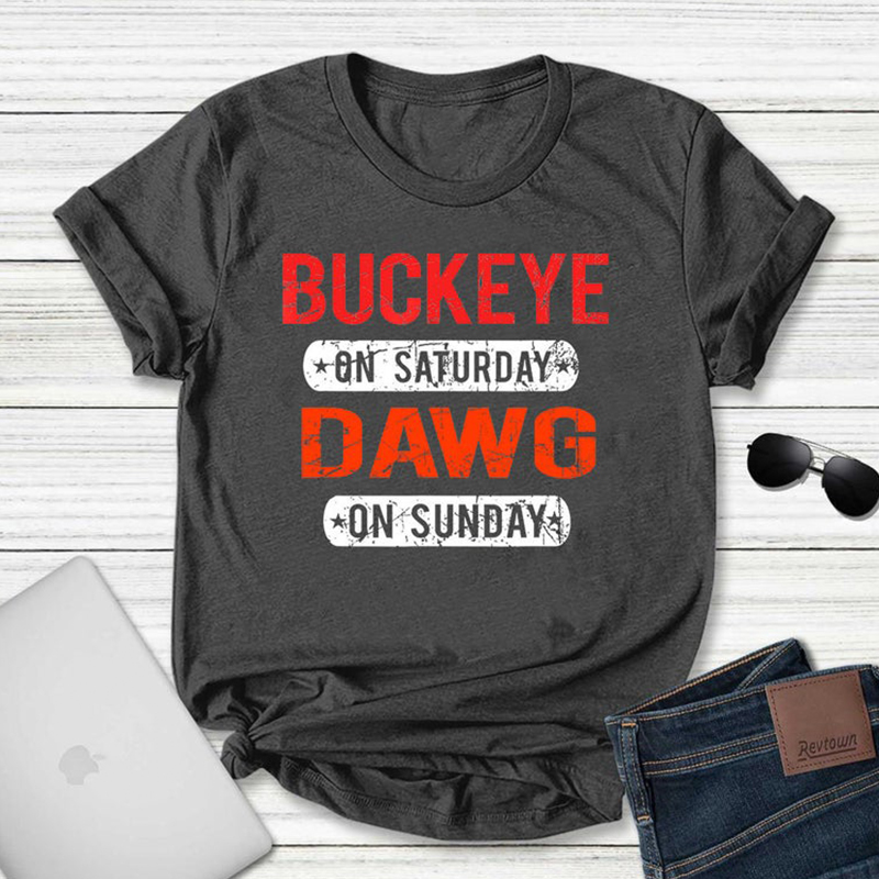 Printed Casual short-sleeved T-shirt-Cleveland Browns - fitnfan