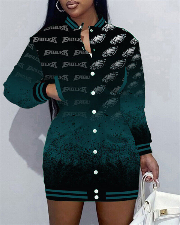 NewLimited Edition Button Down Long Sleeve Jacket Dress - fitnfan