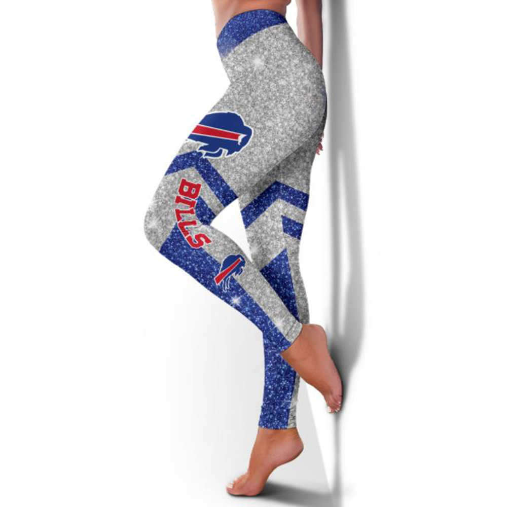 Casual fashion contrast printed Leggings-Buffalo Bills - fitnfan