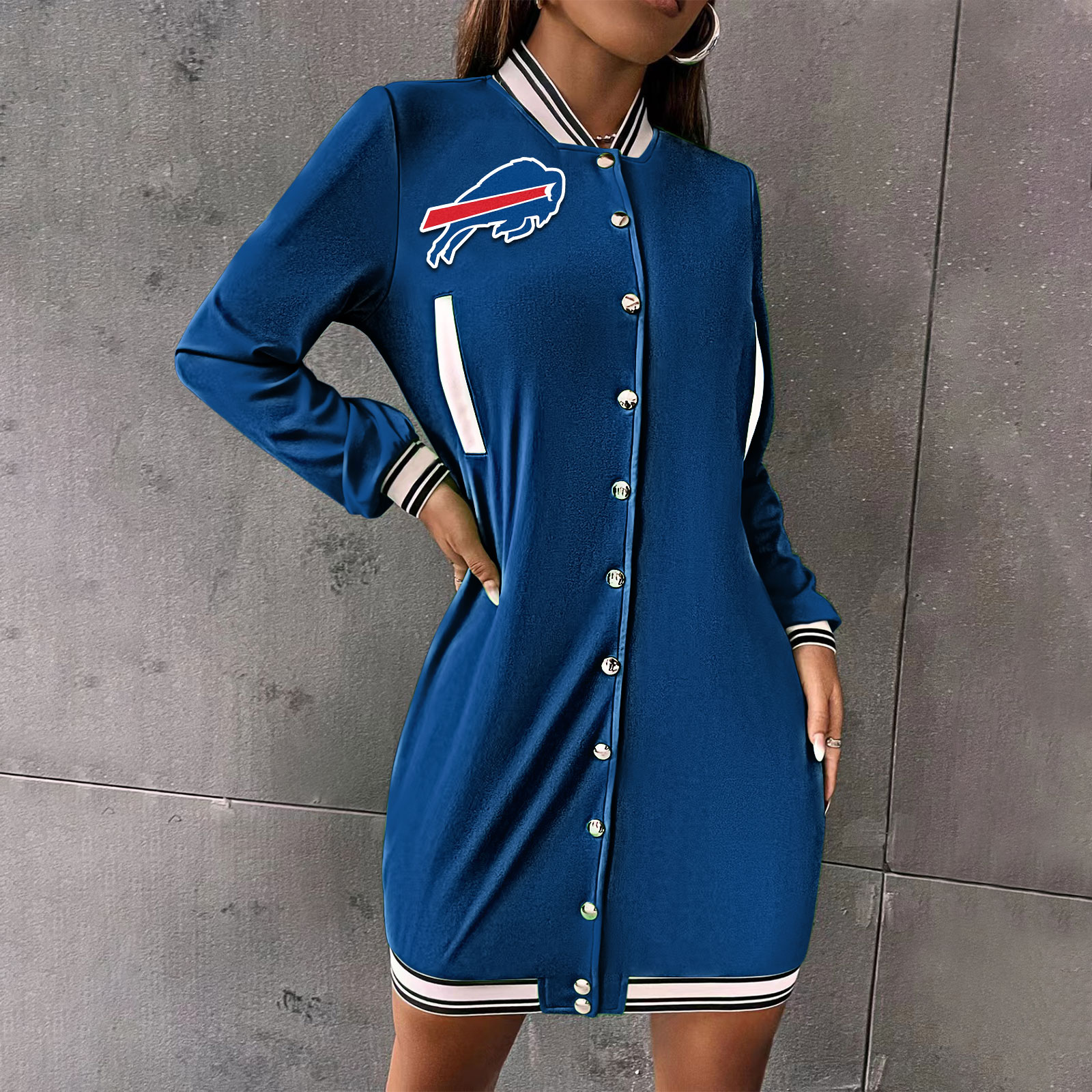 Fashionable single-breasted sports dress-Buffalo Bills - fitnfan