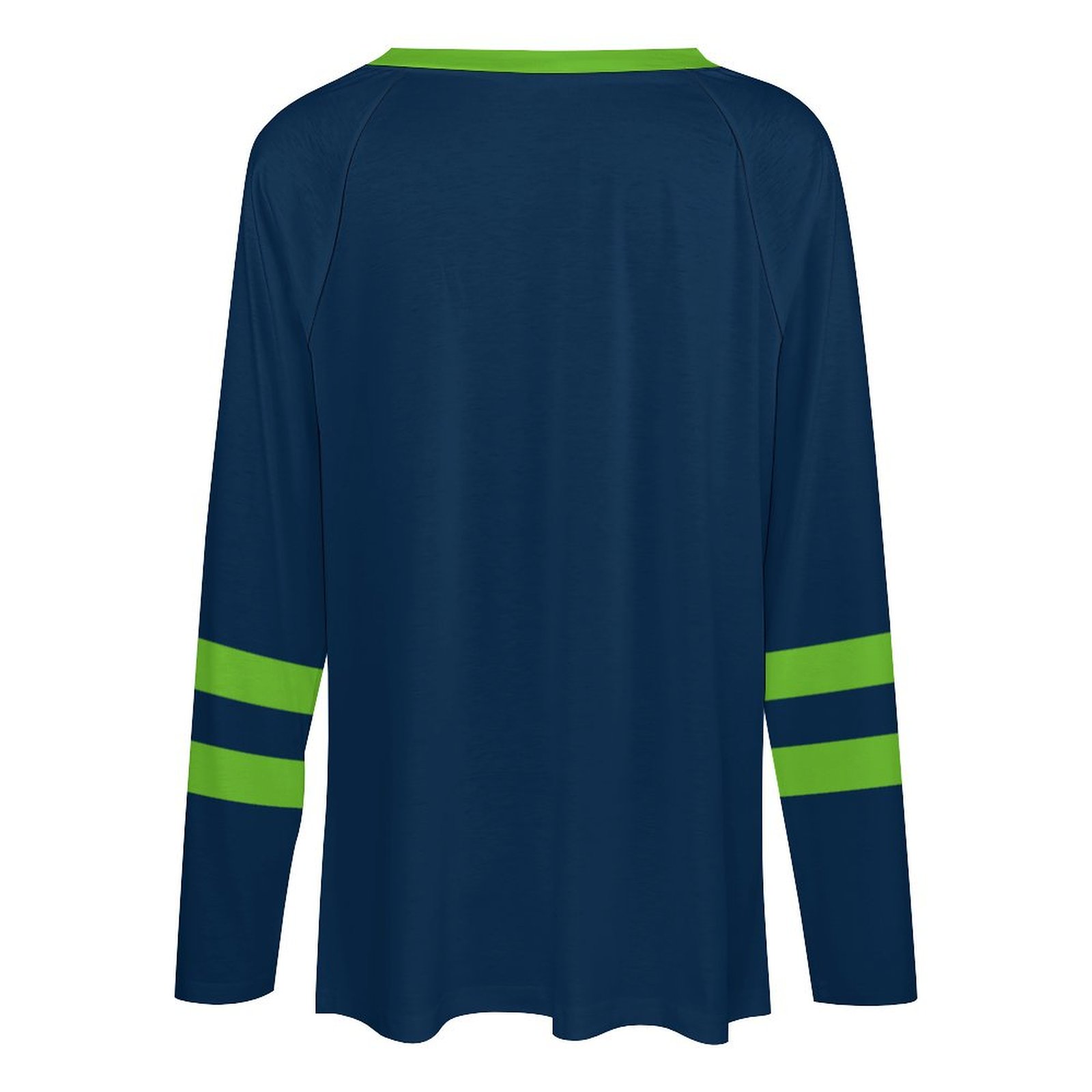 Seattle Seahawks Women's V-neck Double-layered Long-sleeved Loose T-shirt-Seattle Seahawks - fitnfan